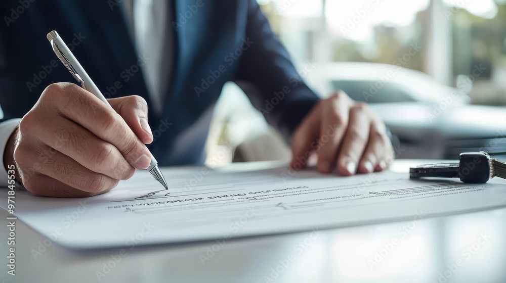 Businessman signing a contract with a pen Businessman signing a contract with a pen