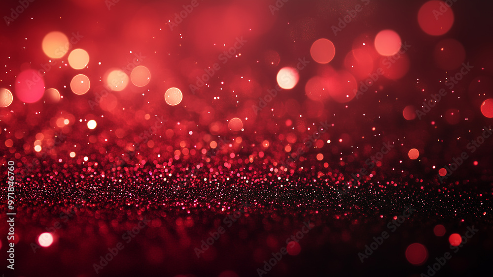 Dark Elegance: Red and Black Background with Subtle Glitter and Bokeh Dark Elegance: Red and Black Background with Subtle Glitter and Bokeh