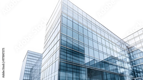 Modern Glass Facade of a Tall Office Building