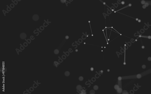 Wallpaper Mural Abstract background. Molecules technology with polygonal shapes, connecting dots and lines. Connection structure. Big data visualization. Torontodigital.ca