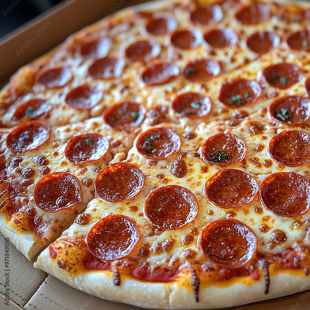 Classic pepperoni pizza with a thin crust, Fast food, alltime favorite