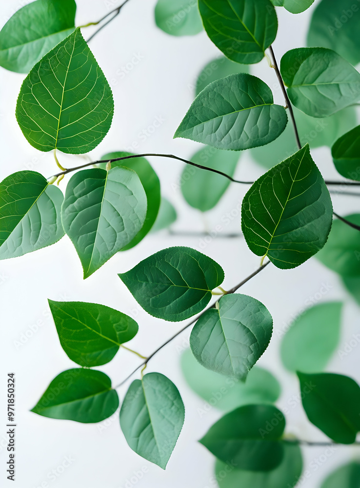 A close-up of vibrant green leaves showcasing their intricate textures and shapes against a light background. A close-up of vibrant green leaves showcasing their intricate textures and shapes against a light background.