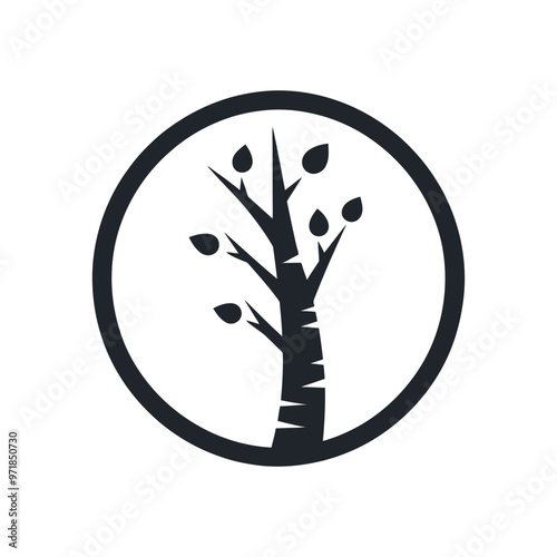 Minimalist Black Tree Vector Art - Perfect for Elegant Decor
