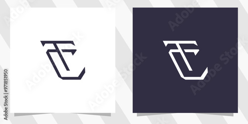 letter ct tc logo design vector
