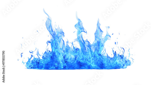 blue flames isolated, Generative AI