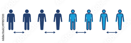 Social distance icon vector. social distancing icon. self quarantine sign