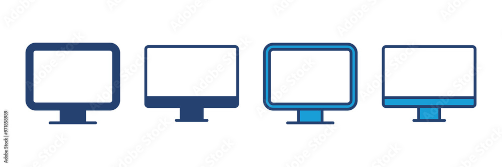 Computer icon vector. computer monitor icon vector. Computer icon vector. computer monitor icon vector.