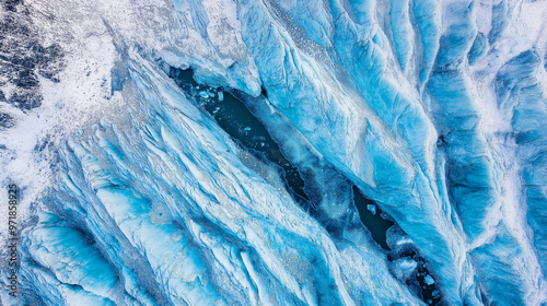 Wallpaper Mural Aerial view of glacier ice formation showing melting and climate change Torontodigital.ca