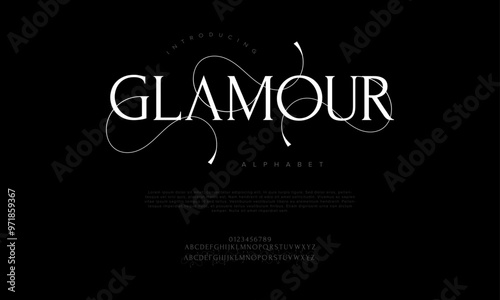 Glamour typography beauty fashion elegant minimalist serif italic fonts decorative wedding vintage retro logos. Minimal luxury font alphabet logo. Vector illustration