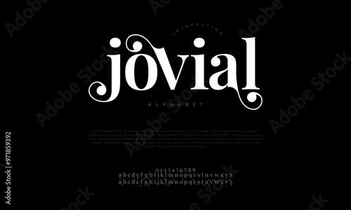 Jovial typography beauty fashion elegant minimalist serif italic fonts decorative wedding vintage retro logos. Minimal luxury font alphabet logo. Vector illustration