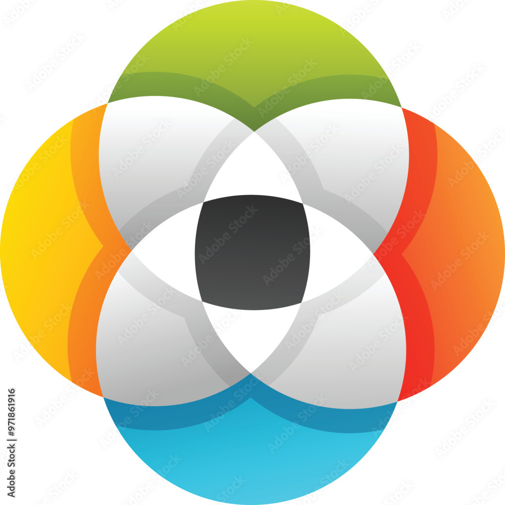 Obraz premium Abstract design with interlocking circles creating a flower shape