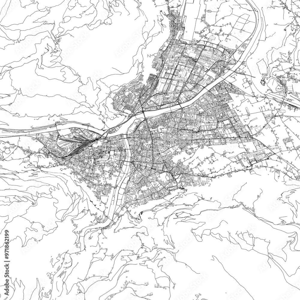 Fototapeta premium 3D illustration of city and urban in Bolzano Italy