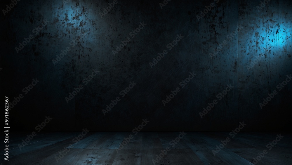 Dimly lit abstract room with textured walls and wooden flooring dark. Dimly lit abstract room with textured walls and wooden flooring dark.