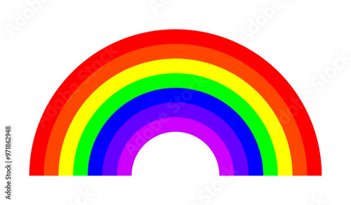 colorful rainbow design isolated on white background.