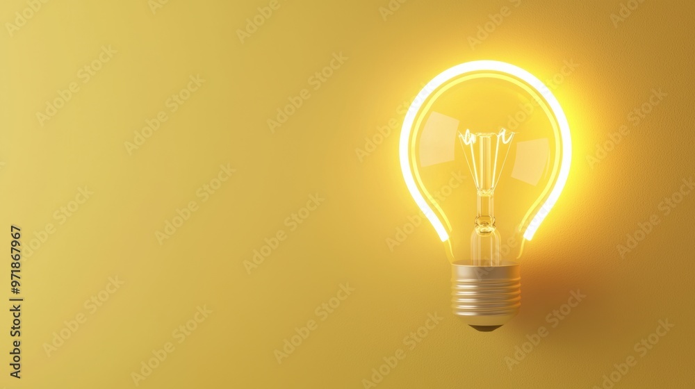 Glowing Light Bulb Symbolizing Innovation and Creative Glowing Light Bulb Symbolizing Innovation and Creative