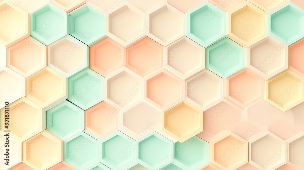 Pastel Hexagon Pattern Abstract Background Pastel Hexagon Pattern Abstract Background