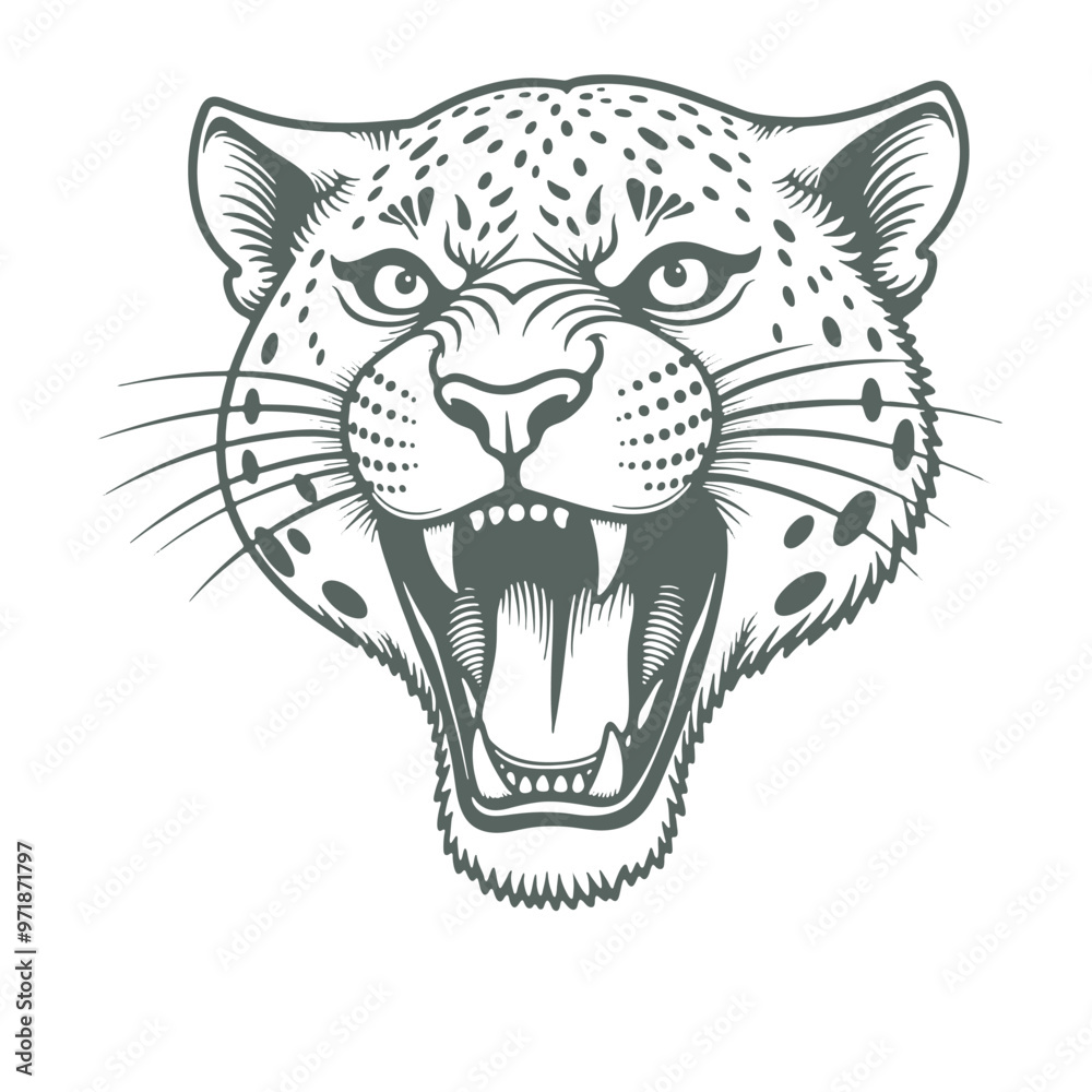 Hand-Drawn Leopard Head Sketch, Wild Animal Vector Illustration Hand-Drawn Leopard Head Sketch, Wild Animal Vector Illustration