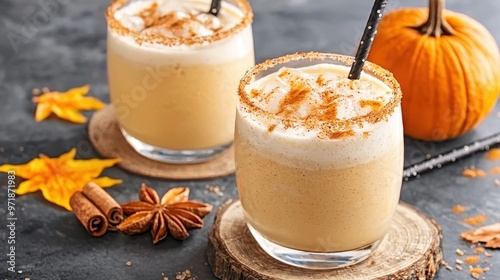 Pumpkin Spice Latte with Whipped Cream and Cinnamon