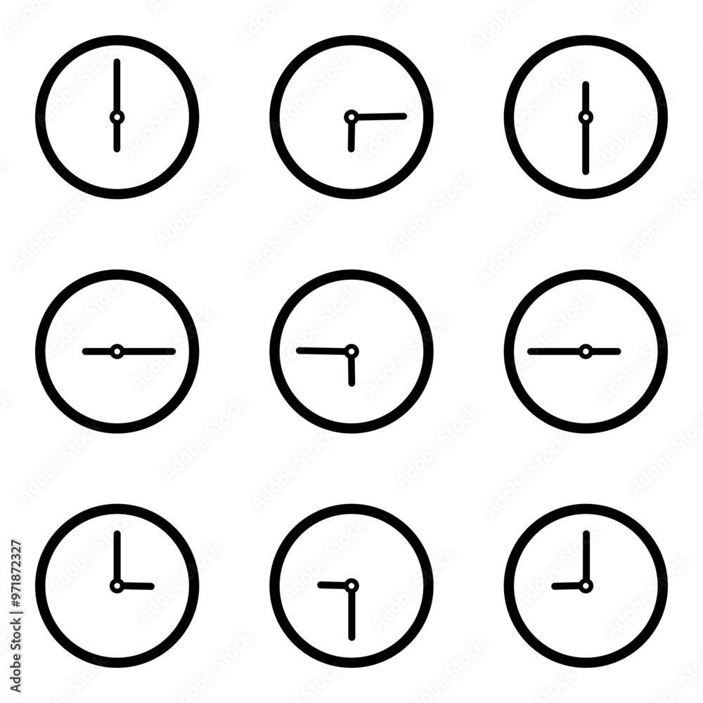 clock icon set. simple and editable icon design isolated on white background. clock icon set. simple and editable icon design isolated on white background.