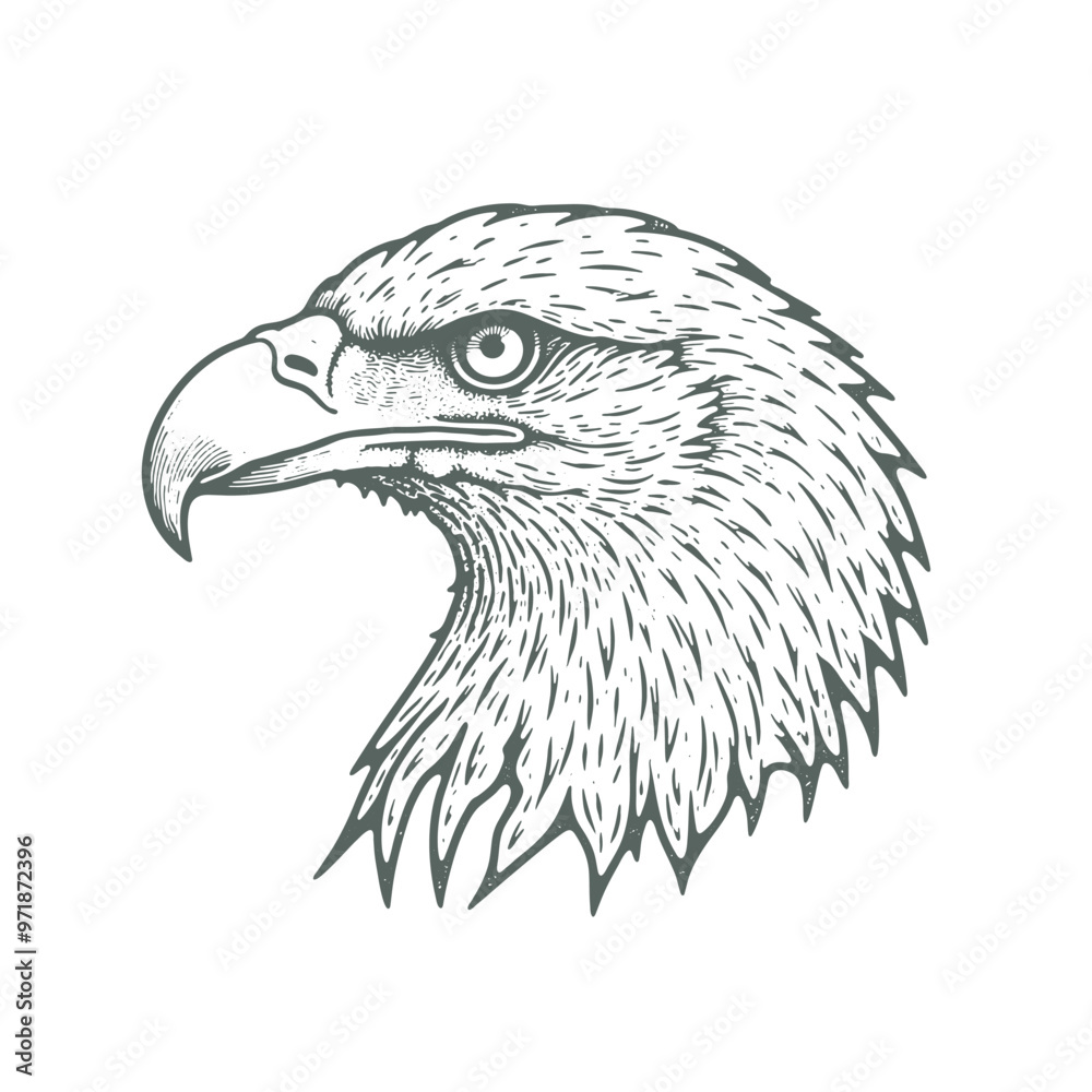 Fototapeta premium Vector Illustration of Eagle in Detailed Hand-Drawn Style