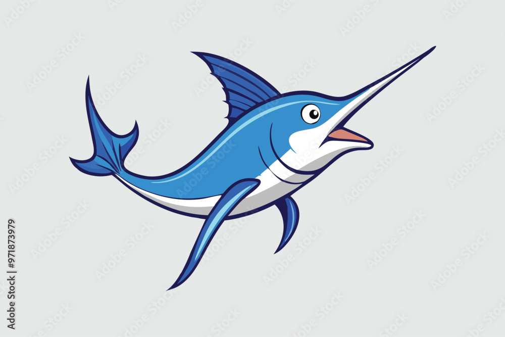 blue marlin fish vector art illustration. blue marlin fish vector art illustration.