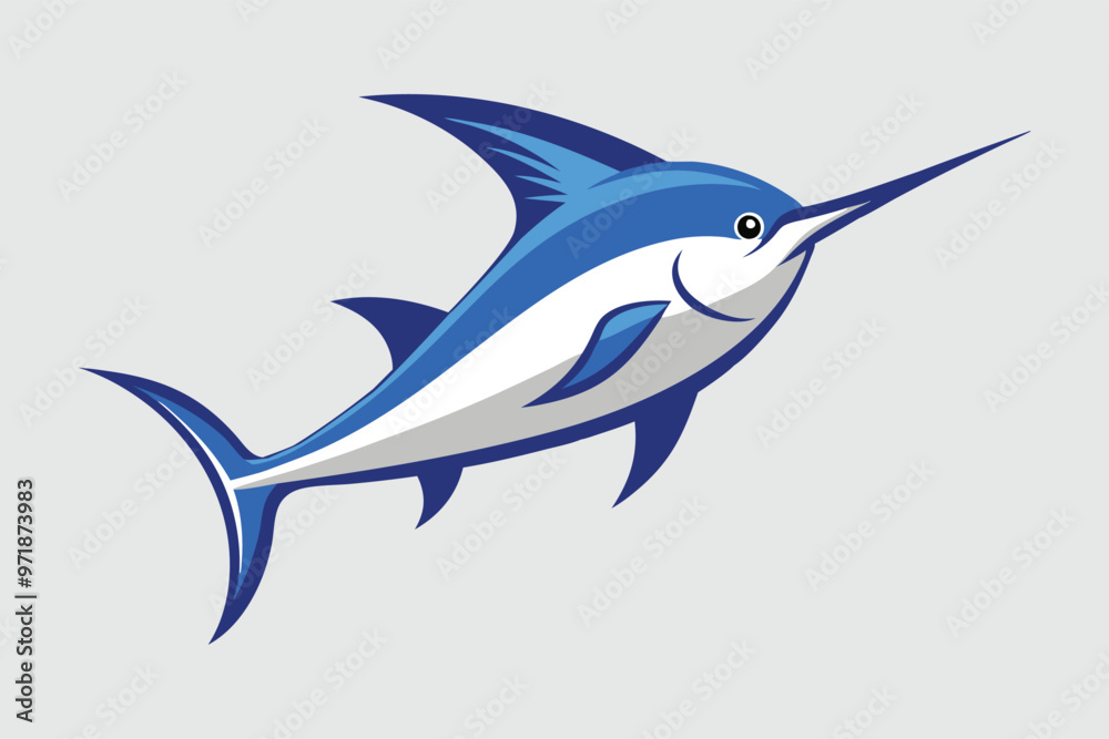 blue marlin fish vector art illustration. blue marlin fish vector art illustration.