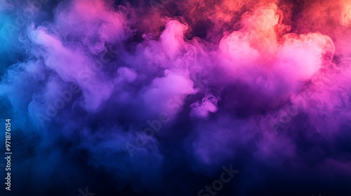 Abstract colorful smoke trails against a black background.