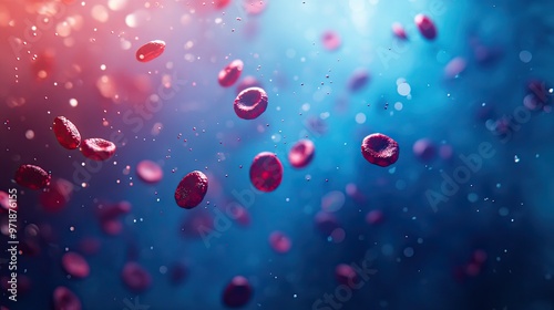 Wallpaper Mural Close-up view of red blood cells floating in plasma, showcasing the vital role of blood circulation and health in the human body. Torontodigital.ca