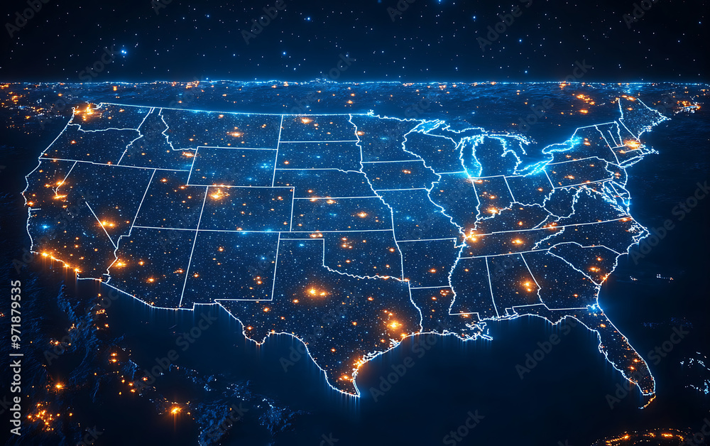 Satellite Grid: Coverage & Connectivity Across USA Satellite Grid: Coverage & Connectivity Across USA