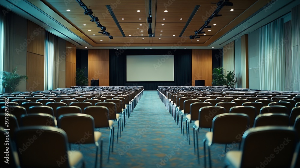 wide angle shot of an empty conference room : Generative AI wide angle shot of an empty conference room : Generative AI