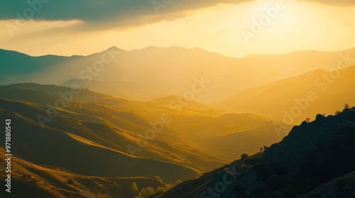 Golden Hour Mountain Landscape