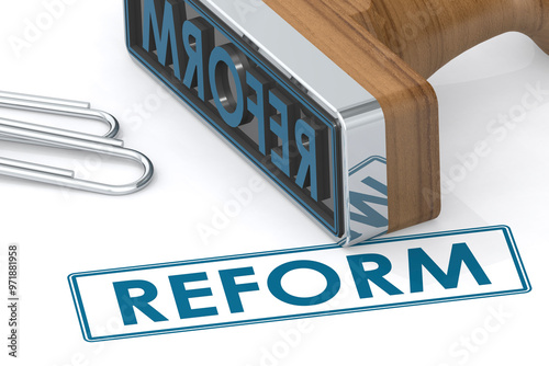 Tableau sur toile Rubber stamp with reform word