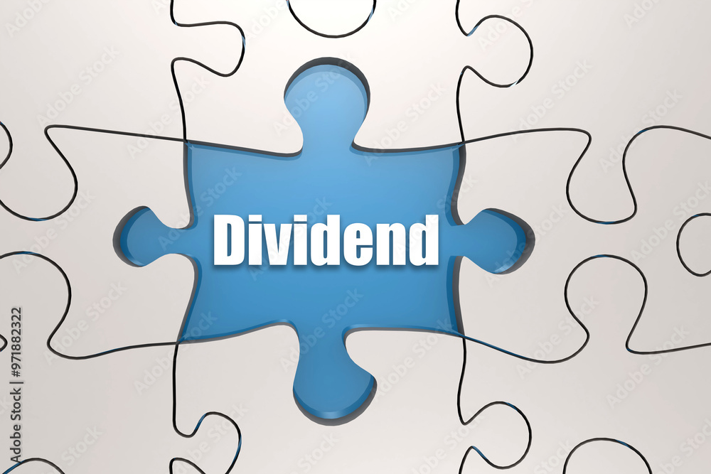 Dividend word on jigsaw puzzle Dividend word on jigsaw puzzle