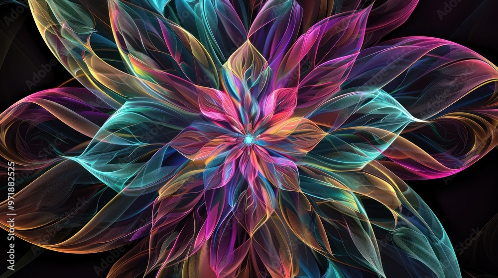 Obraz premium Abstract Flower with Vibrant Hues