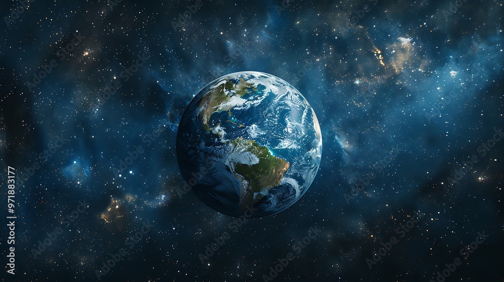 Obraz premium Planet earth globe view from space showing.