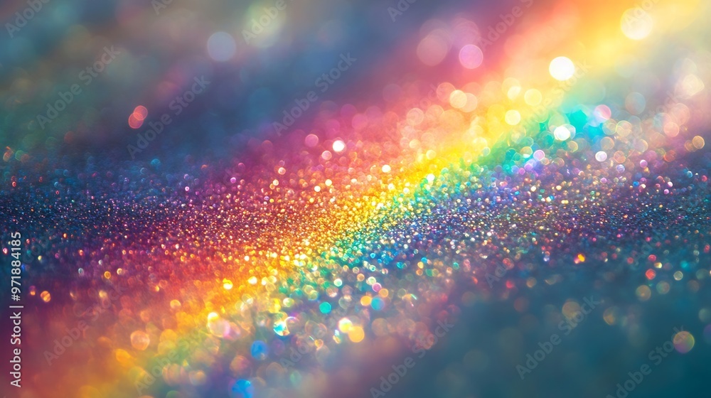 Fototapeta premium Background Texture Prism Light Rainbow Overlay Sunlight Glitter : Generative AI