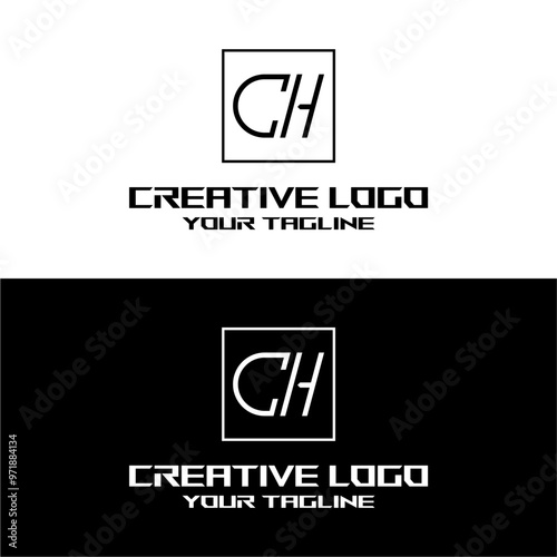 creative letter logo ch desain vektors photo