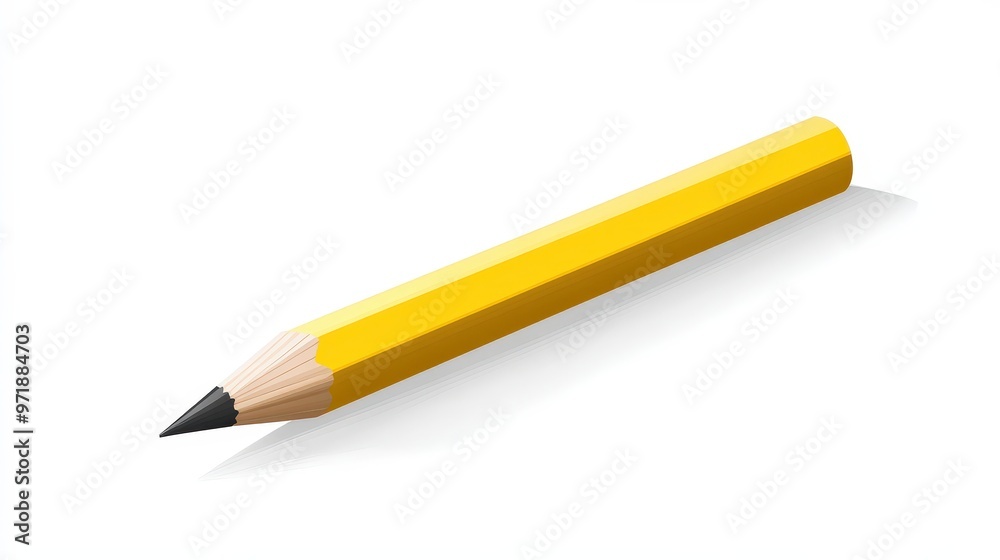 Modern Yellow Pencil Vector Illustration on White Background Modern Yellow Pencil Vector Illustration on White Background