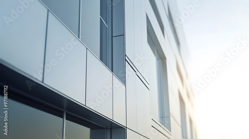 Modern Building Facade with Geometric Window Patterns