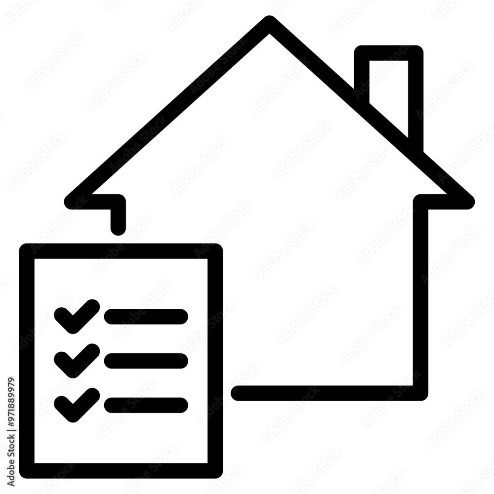 properties, home with checklist icon properties, home with checklist icon