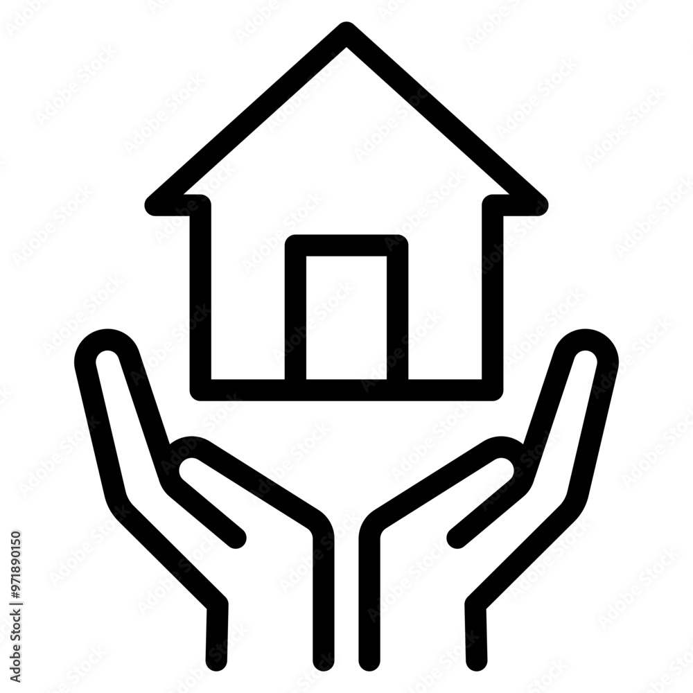 save home icon, house hand care icon save home icon, house hand care icon