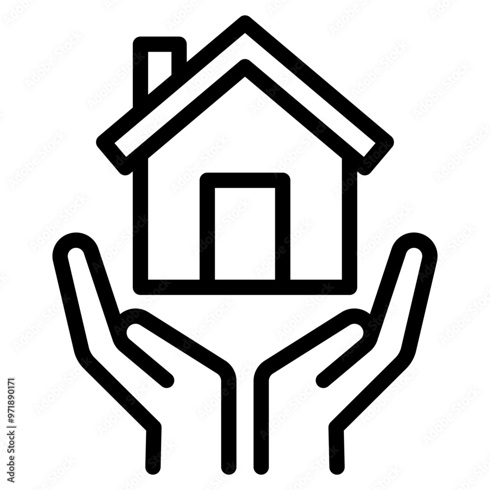 save home icon, house hand care icon save home icon, house hand care icon