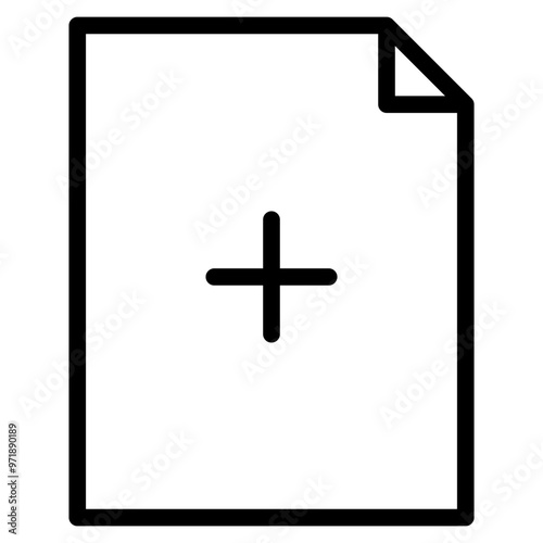 new document icon, file document with plus icon