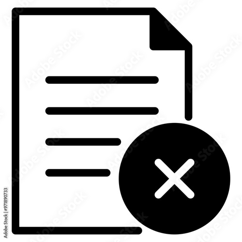 file document with cross icon