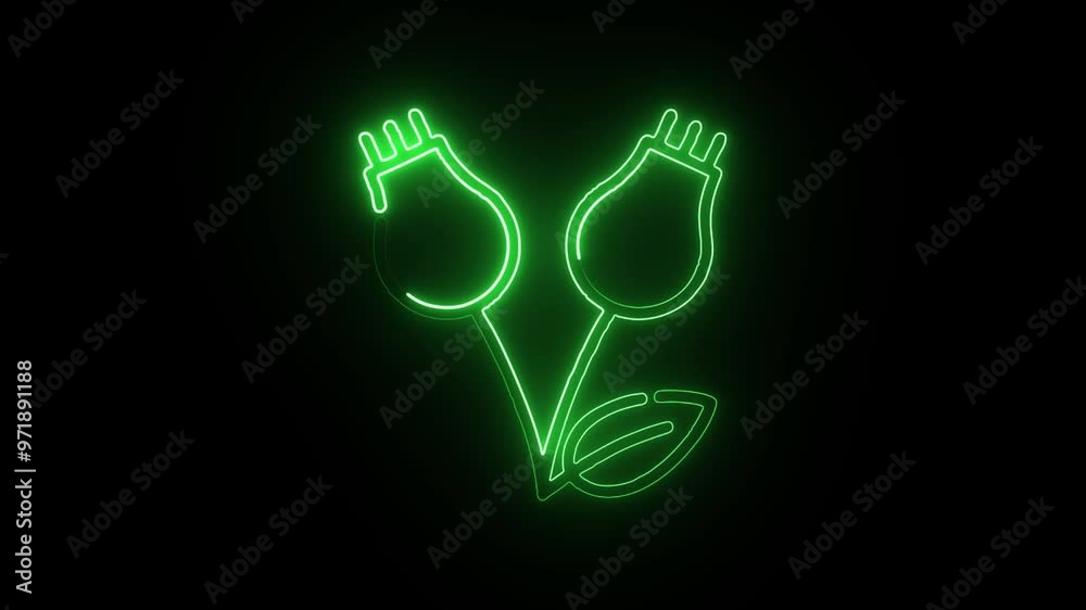 Glowing neon Dog Rose icon isolated on black background. HD Video motion graphic animation Glowing neon Dog Rose icon isolated on black background. HD Video motion graphic animation