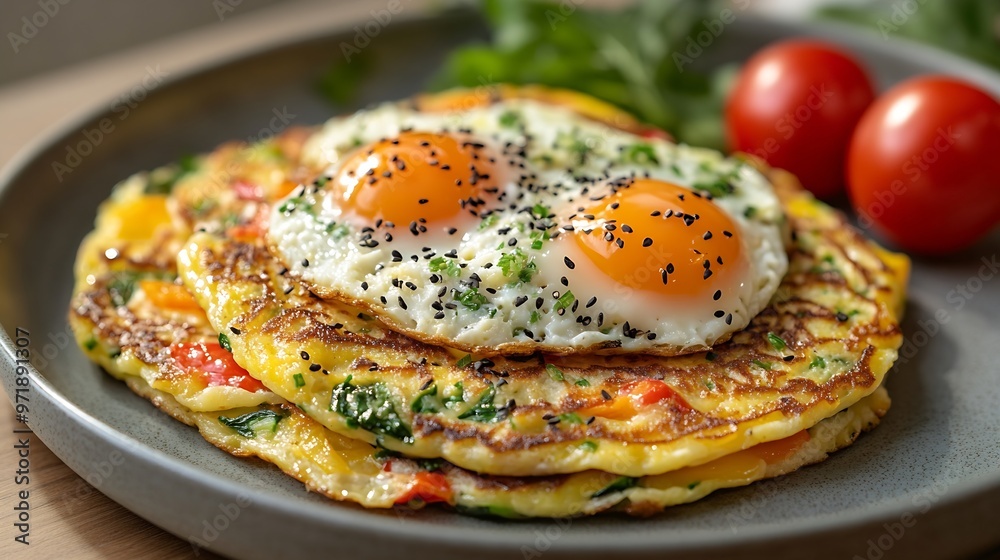 Korean style Egg vegetable pancakes : Generative AI Korean style Egg vegetable pancakes : Generative AI