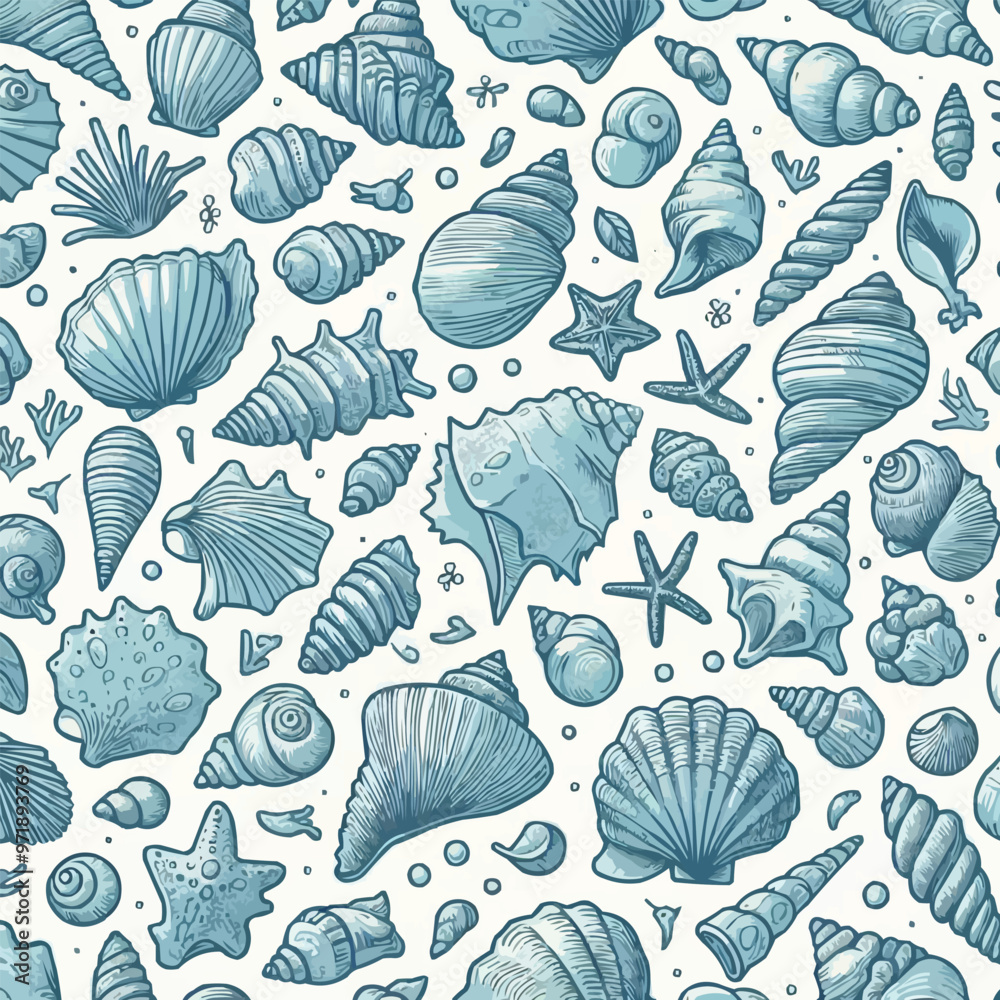 sea shells seamless pattern sea shells seamless pattern