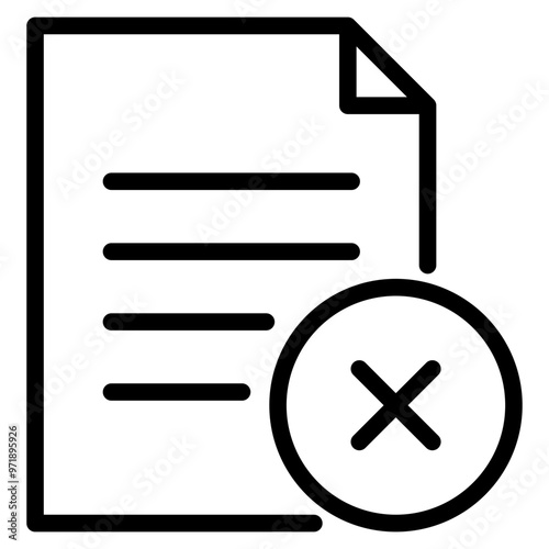file document with cross icon	

