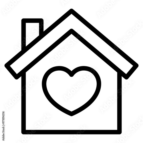 House with heart shape icon , love home symbol,
