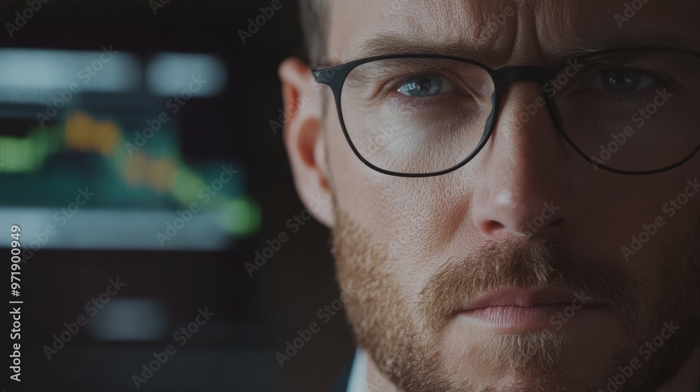 Businessman touching a virtual screen with the word Businessman touching a virtual screen with the word